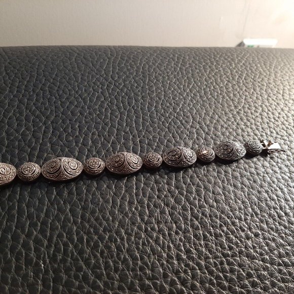 Vintage Marcasite Bracelet Sterling Silver 925 ovals circles RARE design WOW!!! - Picture 3 of 5